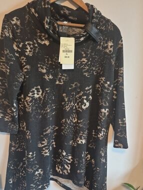 Studio 65 Animal-Print Pullovers Top with Cowl Neck